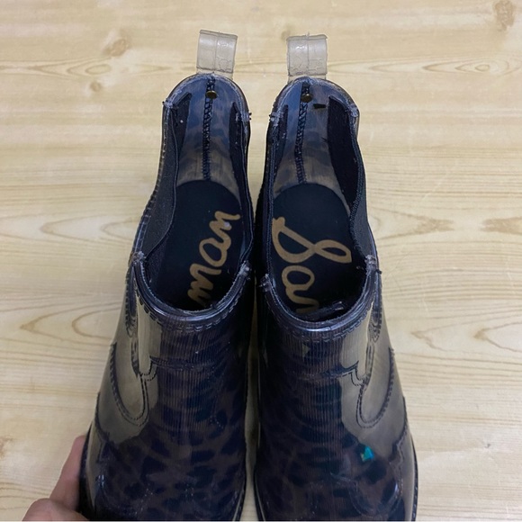 Sam Edelman Animal Print Ankle Boots Booties Pointed Toe Block Heel Sz 6 - Picture 8 of 15